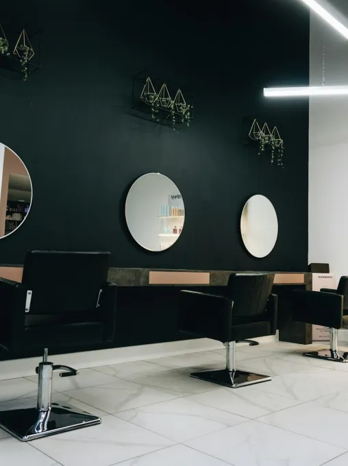 Zona de cuidado del cabello en el salón